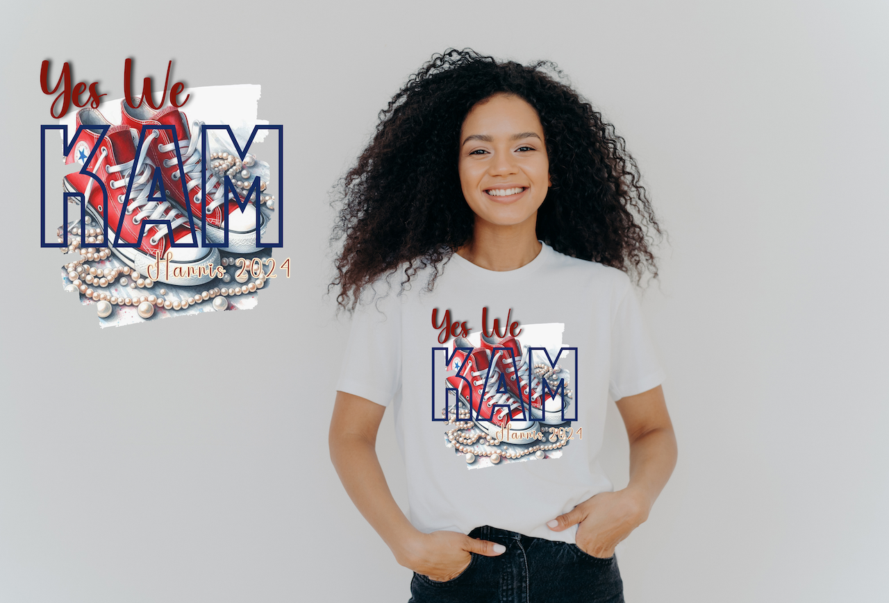 Yes We Kam T-Shirt (Red Chucks and Pearls)