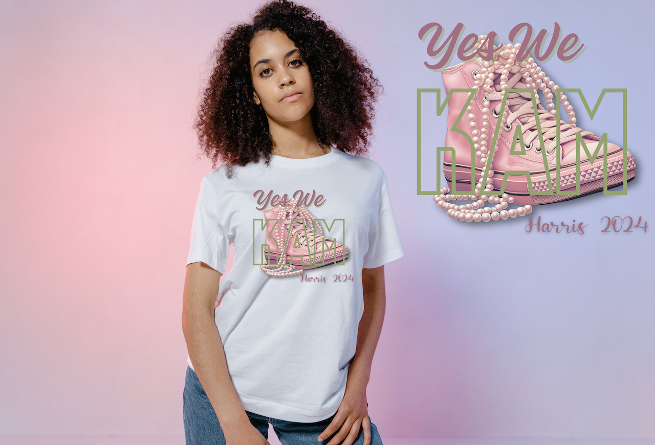 Yes We Kam T-Shirt (Pink Chucks and Pearls)